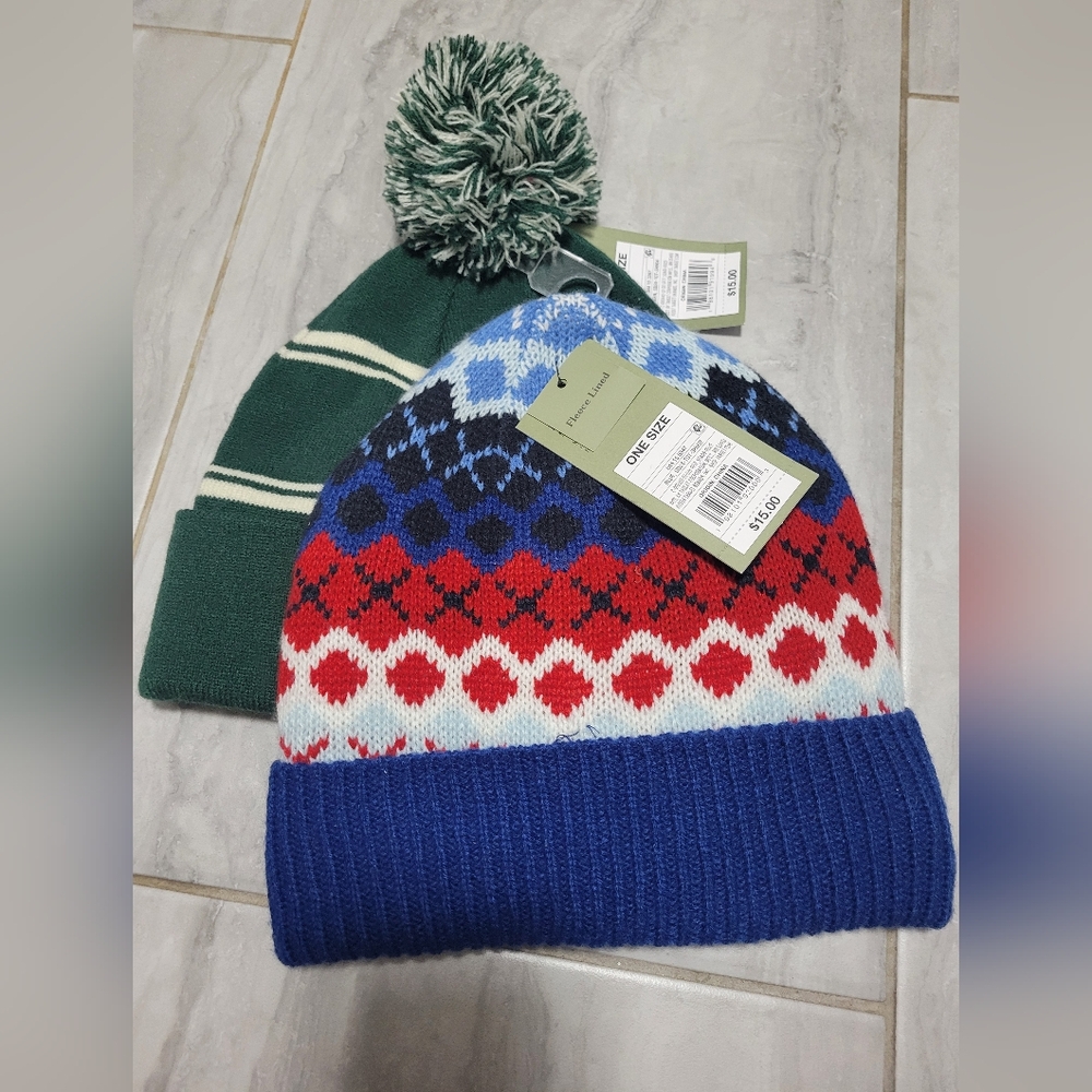 Good Fellow & Co Colorful Knit And Pom-Pom Beanie for Kids SZ One Size